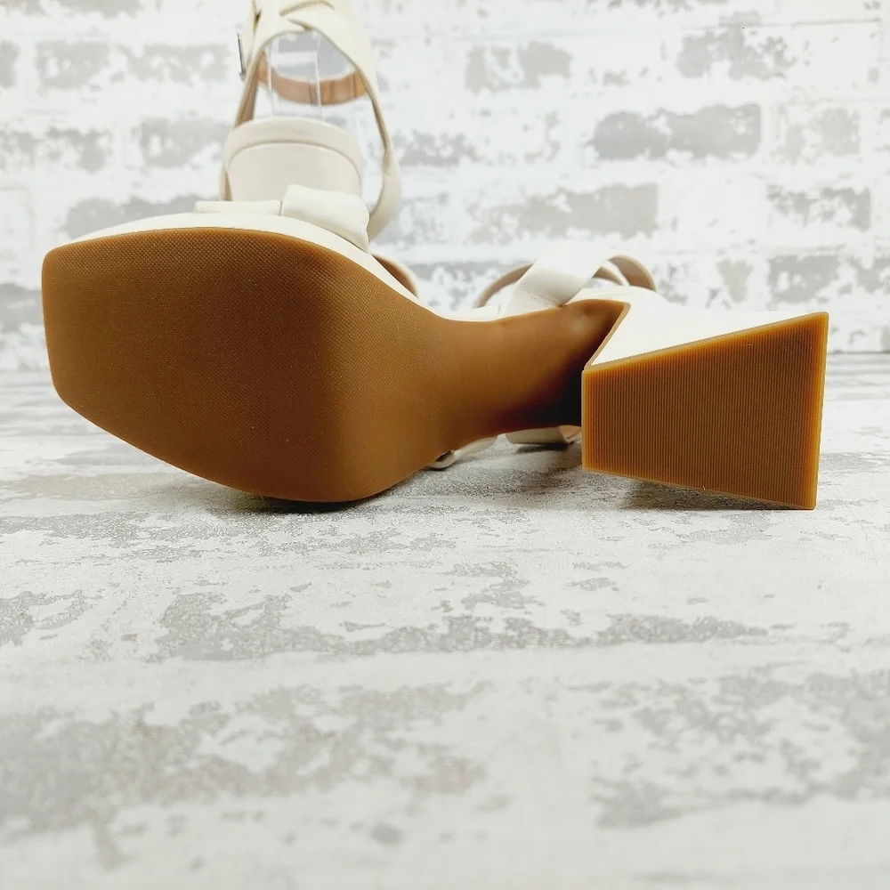 New ABOUND Tracy Ankle Strap Platform Sandal In Ivory T335